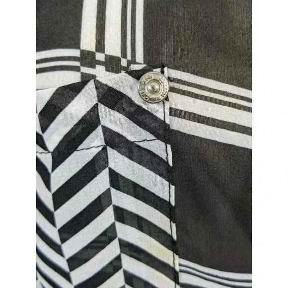 Joseph Ribkoff Button Up Blouse Womens Size 16 Sheer Blouse Zippers Long Sleeve - Picture 9 of 9